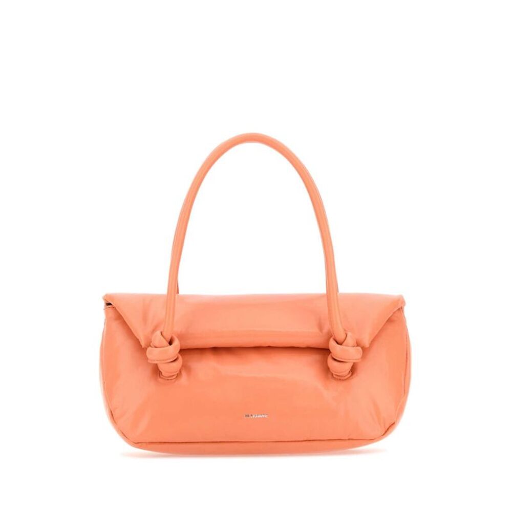 Jil Sander Women Peach Leather Small Knot Handle Handbag